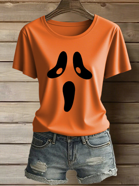 Women's Ghost Art Print Casual T-shirt