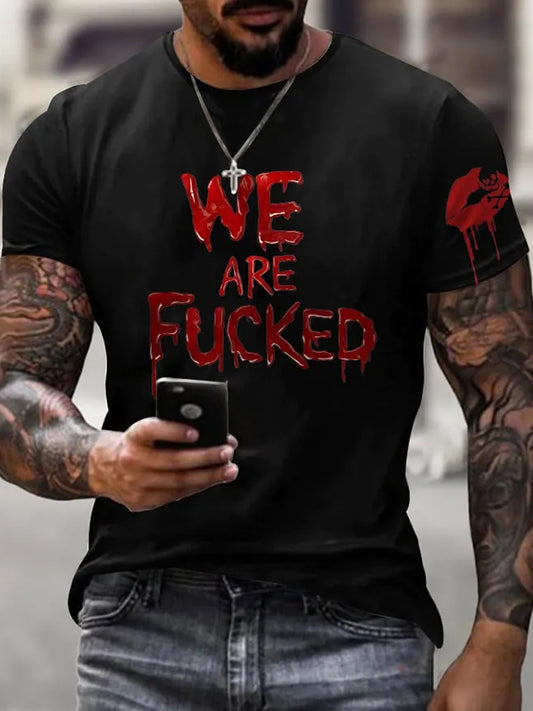 Men's Retro Halloween Horror Graphic Casual T-Shirt