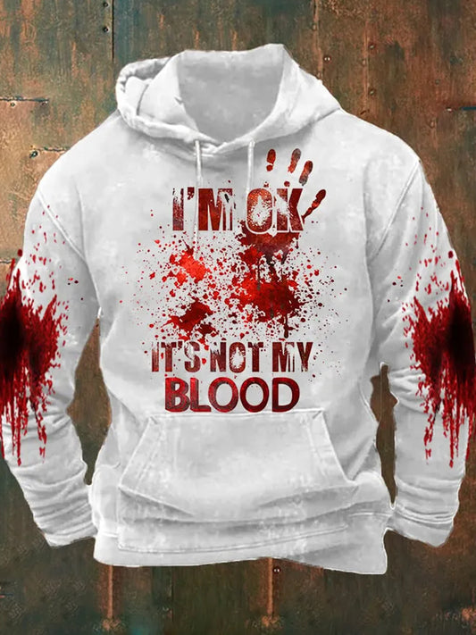 Men's Retro Halloween Horror Graphic Casual Henley