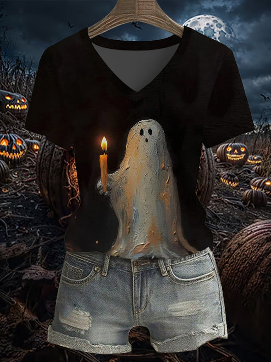 Women's Vintage Halloween Print T-shirt