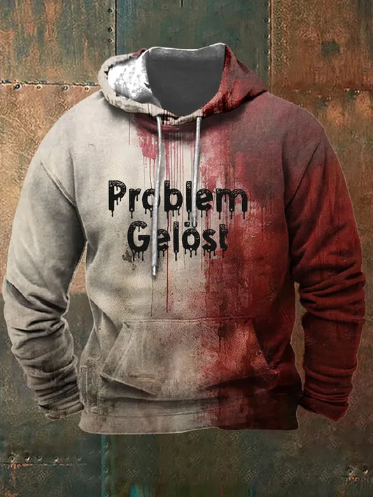 Men's Retro Halloween Horror Graphic Casual Henley