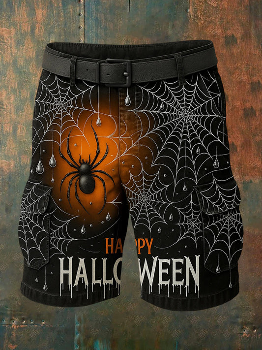 Men's Retro Halloween Horror Graphic Casual Cargo Shorts