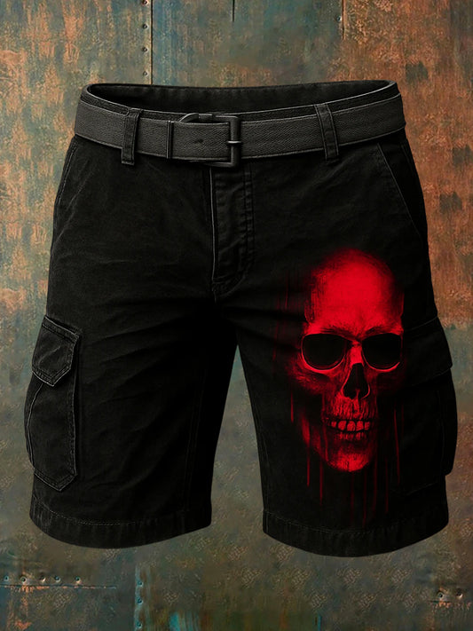 Men's Retro Halloween Horror Graphic Casual Cargo Shorts