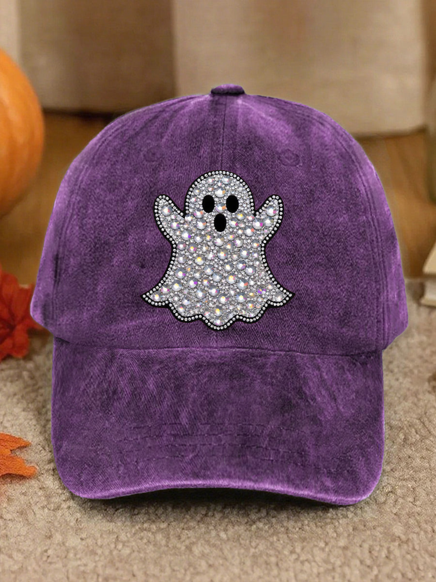 Unisex Retro Halloween Ghost Washed Hat