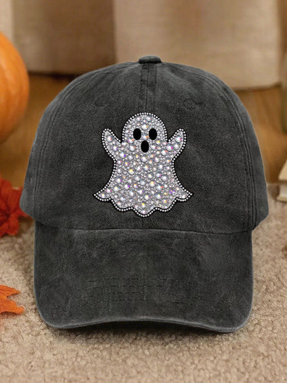 Unisex Retro Halloween Ghost Washed Hat