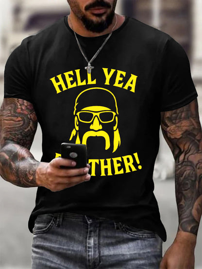 Men's Hell Yea Brother Wrestler Print T-Shirt