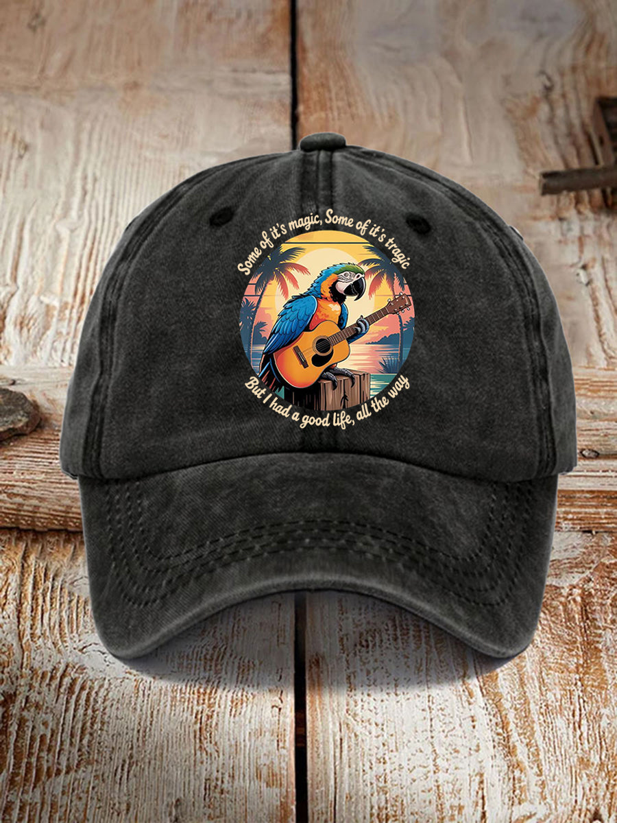 Unisex Some Of It’s Magic Some Of It’s Tragic Parrot Print Hat
