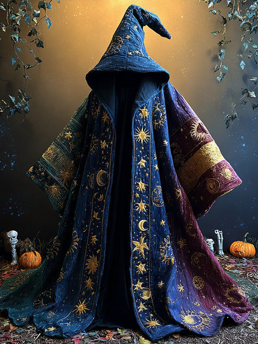 Universal Vintage Halloween Print Casual Hooded Robe