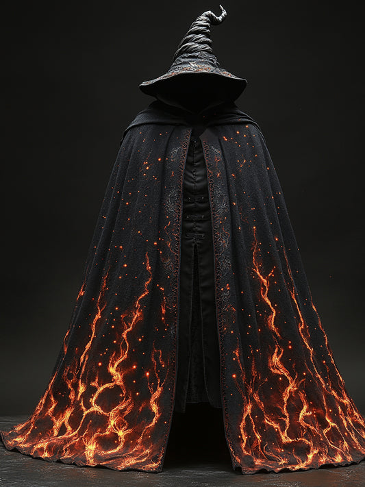 Universal Vintage Halloween Print Casual Hooded Robe