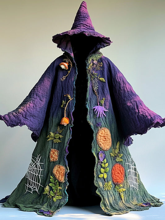 Universal Vintage Halloween Print Casual Hooded Robe
