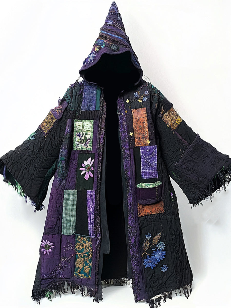 Universal Vintage Halloween Print Casual Hooded Robe