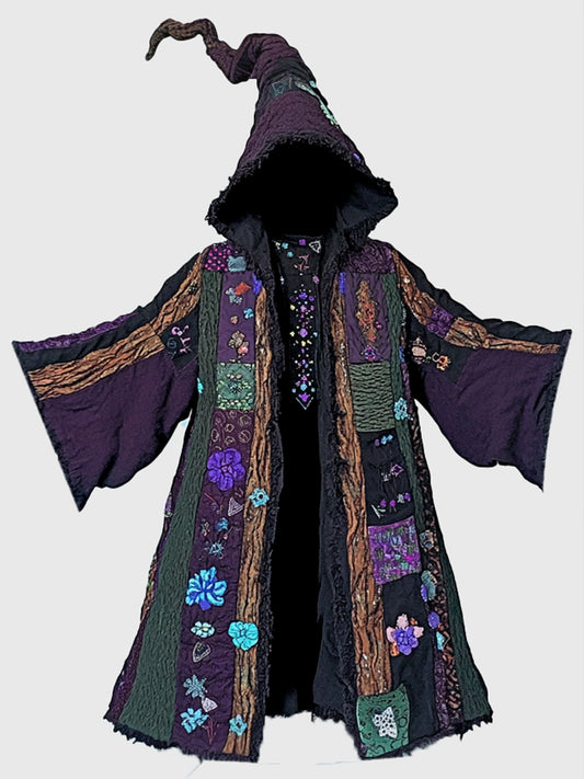 Universal Vintage Halloween Print Casual Hooded Robe