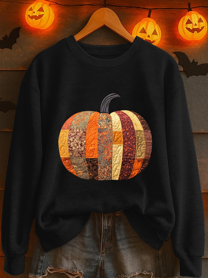 Women's Fall Pumpkin Print Casual Sweatshirt