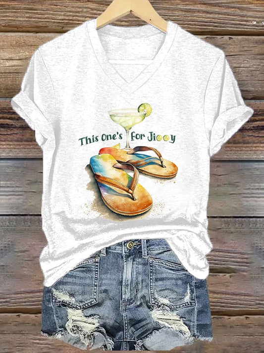 Women's Jimmy Buffett Day Iron On Short Sleeve T-Shirt