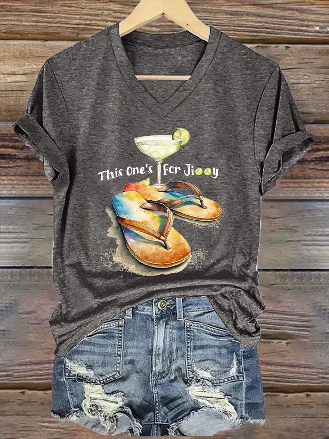 Women's Jimmy Buffett Day Iron On Short Sleeve T-Shirt