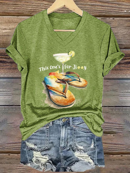 Women's Jimmy Buffett Day Iron On Short Sleeve T-Shirt
