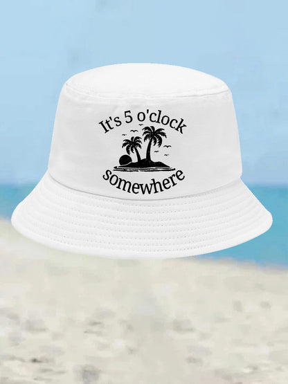 Unisex I'm Retired It's 5 O'clock Somewhere Print Bucket hat