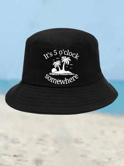 Unisex I'm Retired It's 5 O'clock Somewhere Print Bucket hat