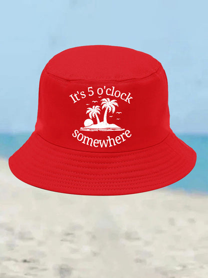 Unisex I'm Retired It's 5 O'clock Somewhere Print Bucket hat