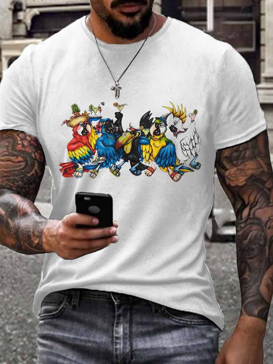 Men's Jimmy Buffett Day imitation cotton short-sleeved T-shirt