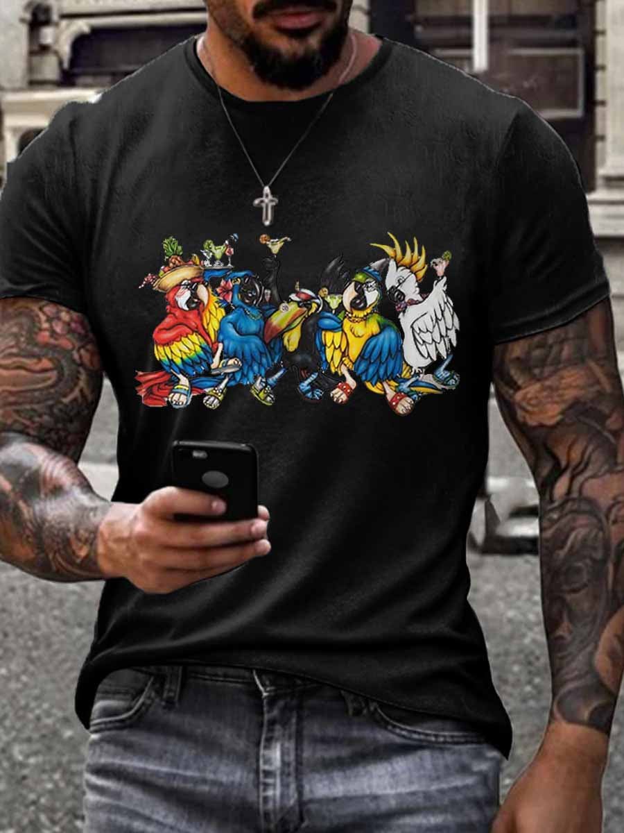 Men's Jimmy Buffett Day imitation cotton short-sleeved T-shirt
