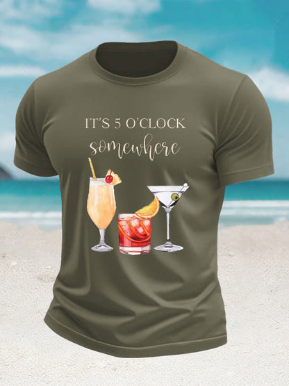 Men's Jimmy Buffett Day imitation cotton short-sleeved T-shirt