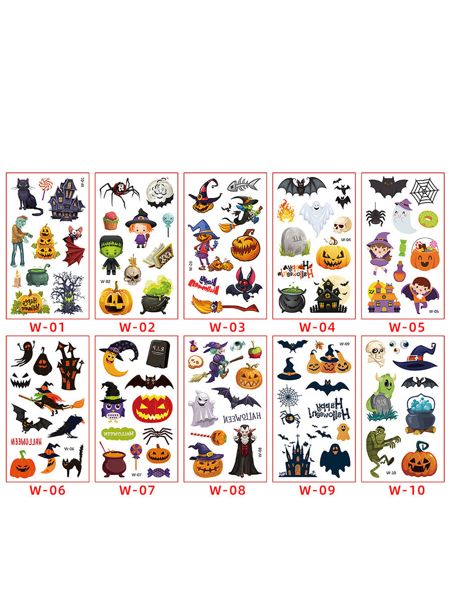 Halloween Funny Stickers for Kids and Adults (Set of 10, Various Styles)