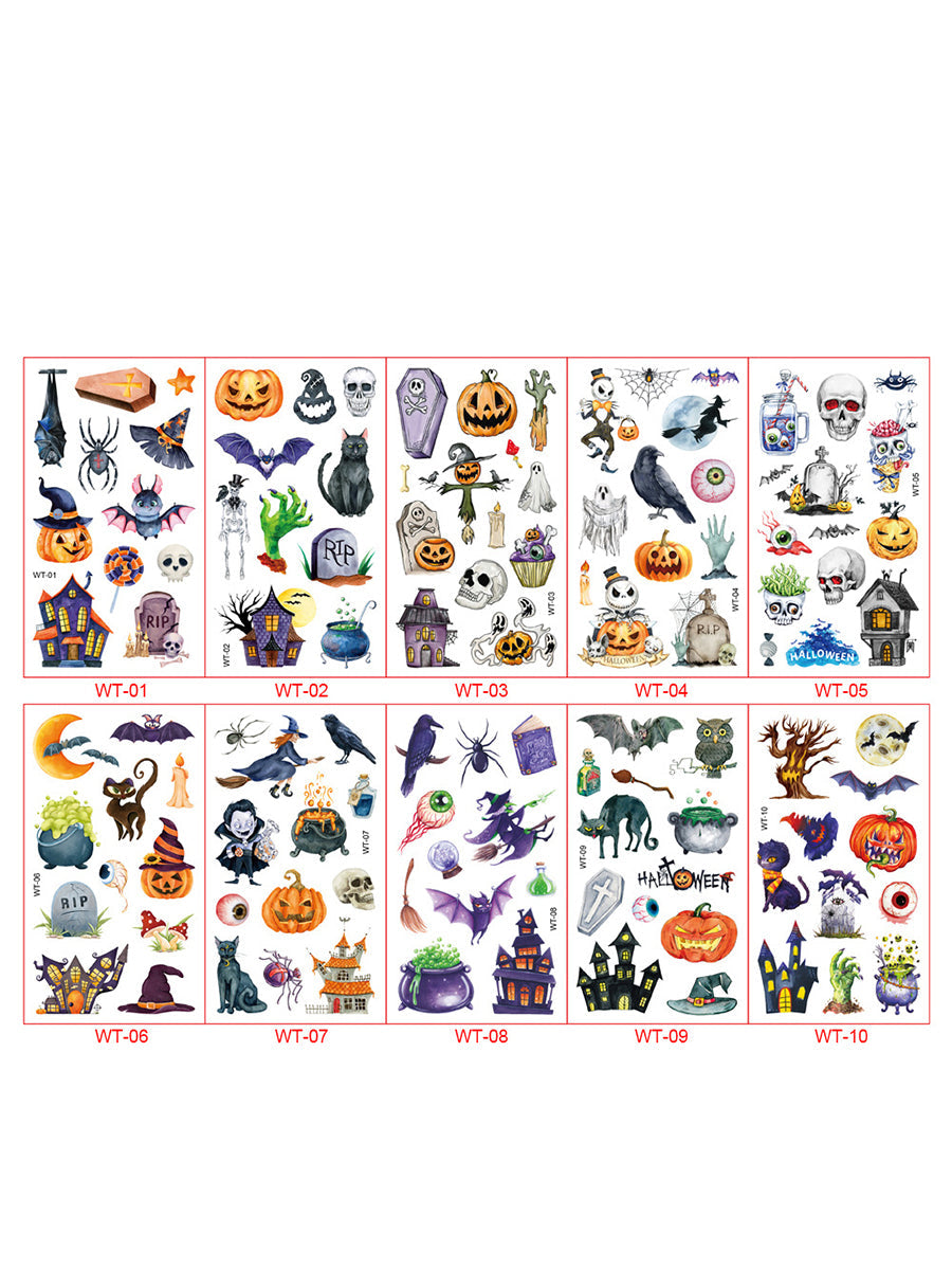 Halloween Funny Stickers for Kids and Adults (Set of 10, Various Styles)