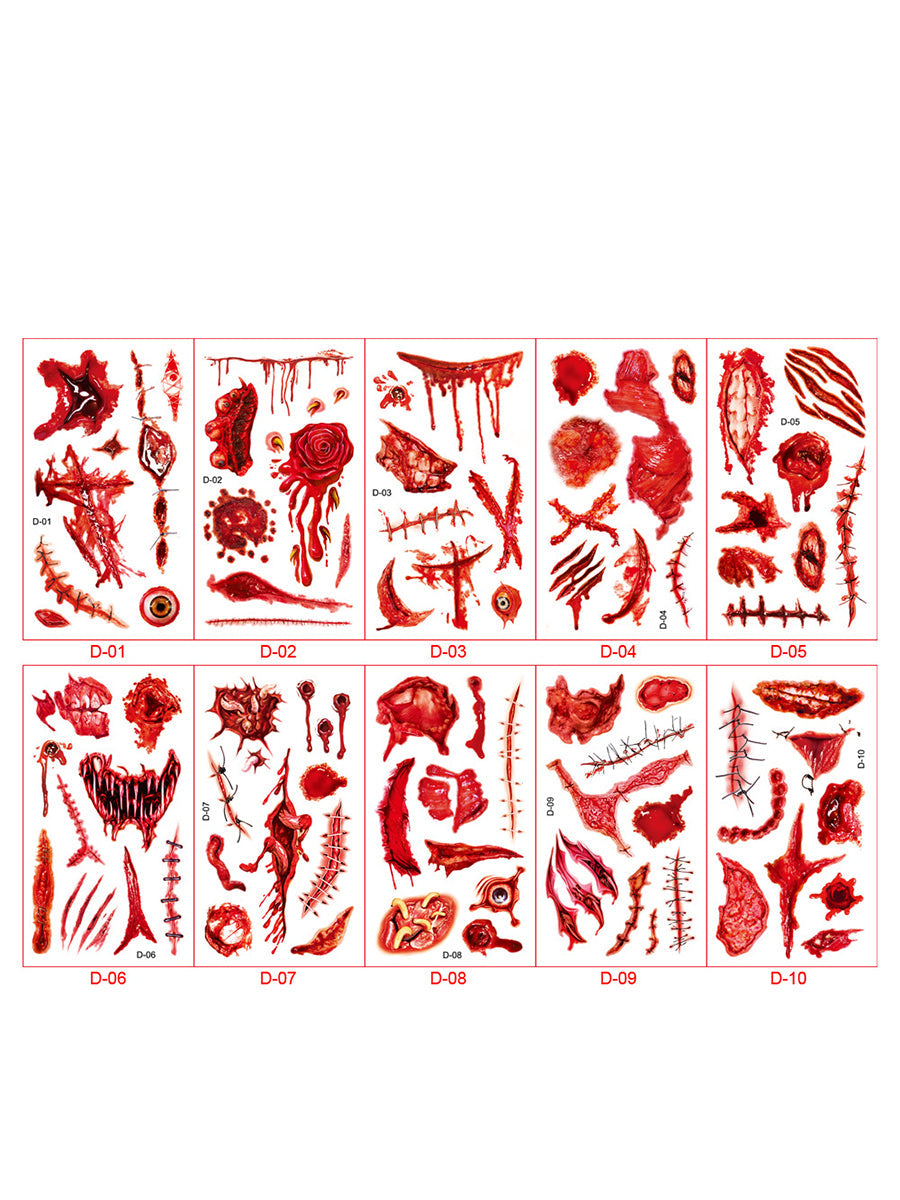 Halloween Funny Stickers for Kids and Adults (Set of 10, Various Styles)
