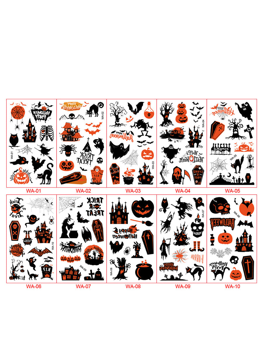 Halloween Funny Stickers for Kids and Adults (Set of 10, Various Styles)