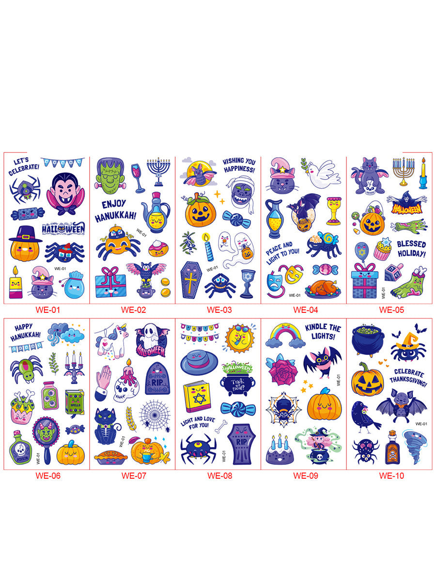 Halloween Funny Stickers for Kids and Adults (Set of 10, Various Styles)