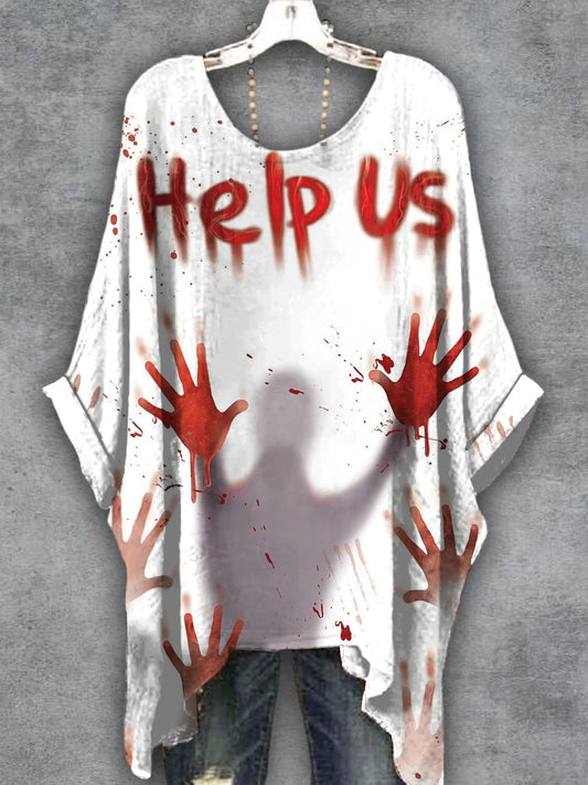 Women's Halloween Blood Print Design Top