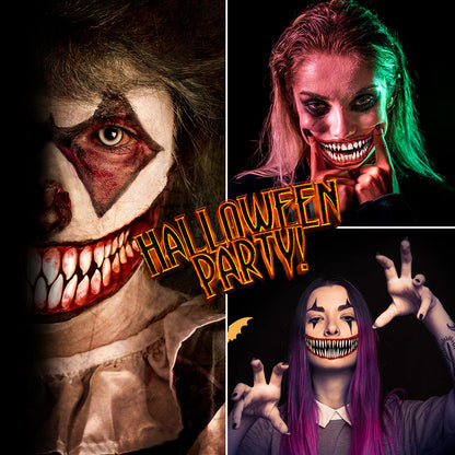 Halloween Horror Big Mouth Thriller Makeup Stickers (1 Set of 18 Pictures)