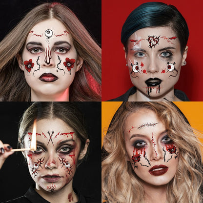 Halloween Horror Scar Makeup Stickers (1 Set of 8 Pictures)