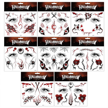 Halloween Horror Scar Makeup Stickers (1 Set of 8 Pictures)
