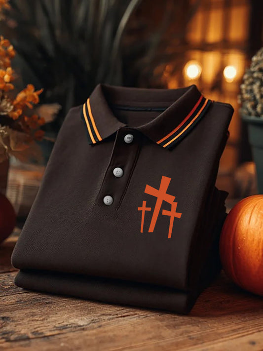 Men's Festival Faith Cross Print Casual Shirt