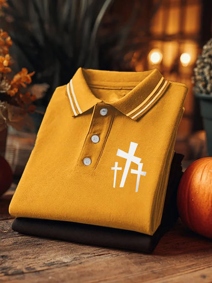 Men's Festival Faith Cross Print Casual Shirt