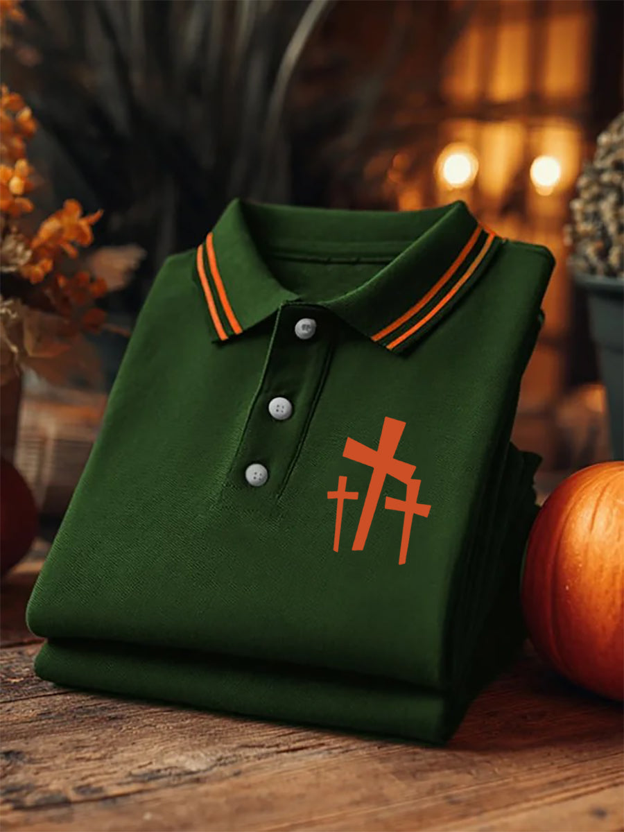Men's Festival Faith Cross Print Casual Shirt