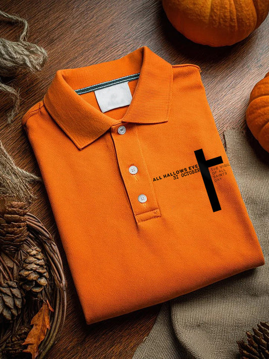 Men's Halloween Faith Cross Print short sleeve shirt