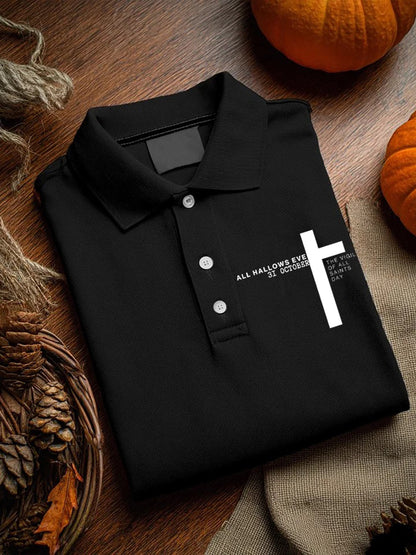 Men's Halloween Faith Cross Print short sleeve shirt