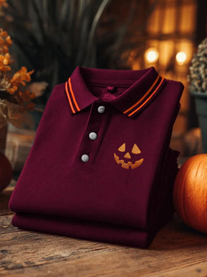 Men's Pumpkin Print Casual Short Sleeve Top
