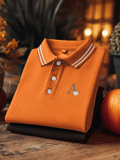 Men's Pumpkin Print Casual Short Sleeve Top