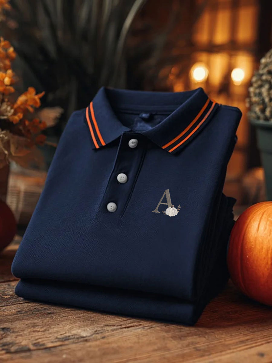 Men's Pumpkin Print Casual Short Sleeve Top