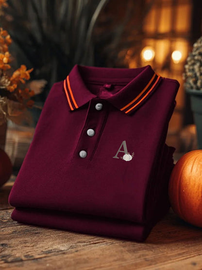 Men's Pumpkin Print Casual Short Sleeve Top