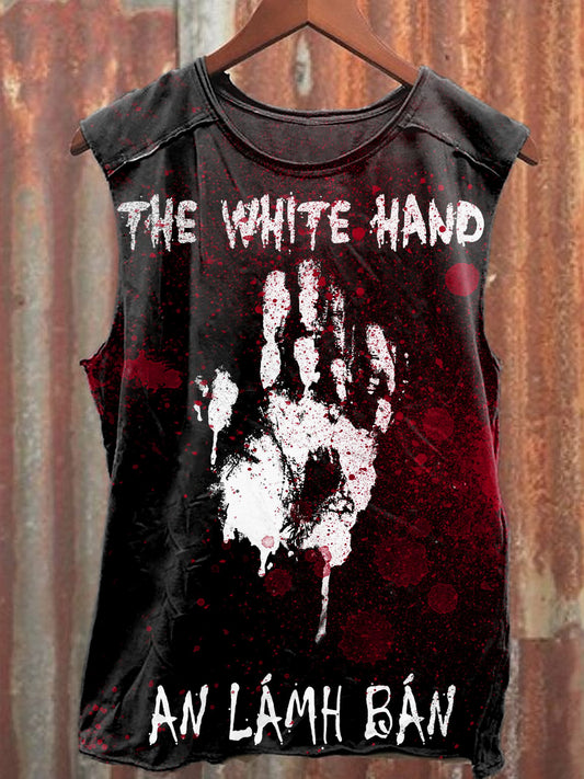 Men's Casual Halloween Blood Palm Printed Tank Top