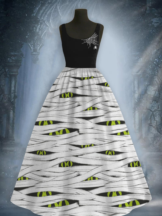 Women's Halloween Printed Elegant Maxi Dress