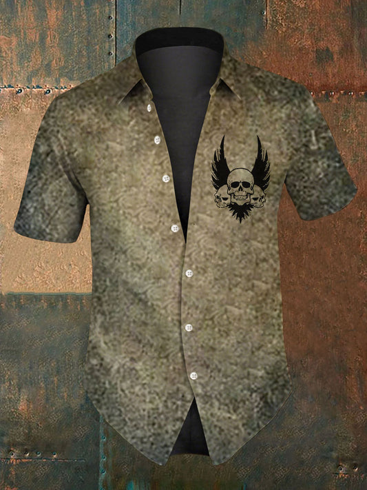 Men's Halloween Skull Short sleeved Shirt