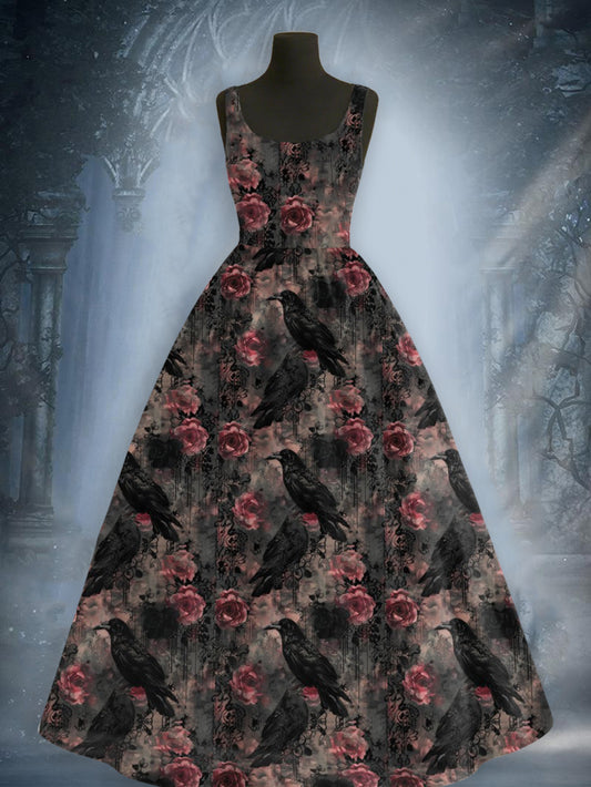 Women's Halloween Printed Elegant Maxi Dress