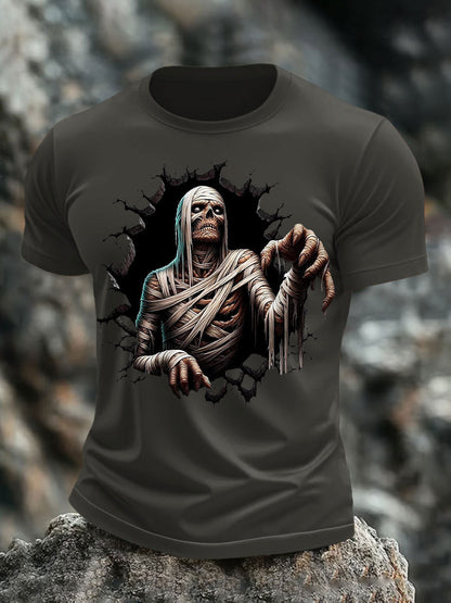 Men's Halloween Skull Print T-shirt