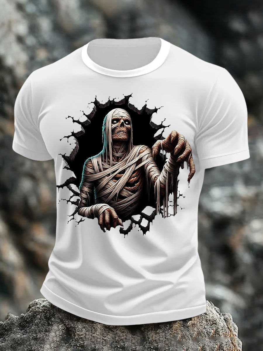 Men's Halloween Skull Print T-shirt